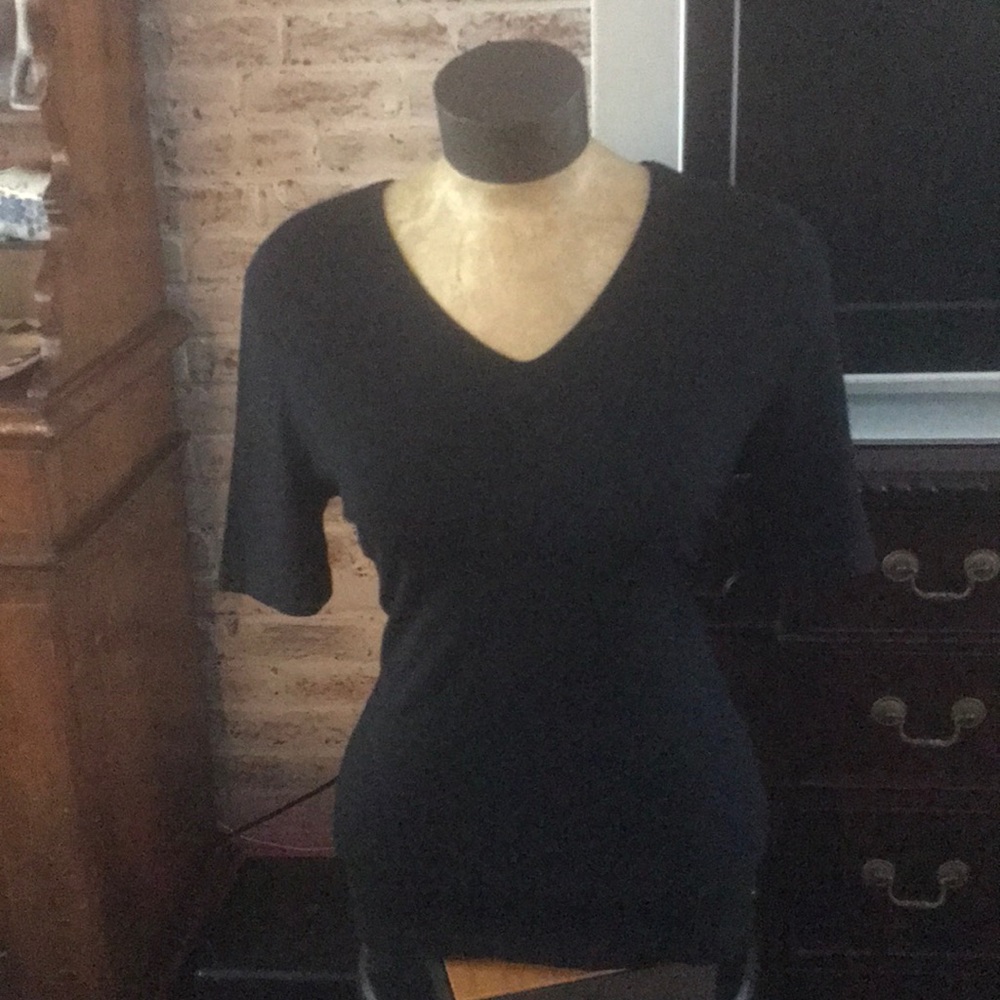 Akris Punto Black Short Sleeve Top Pinto size 10